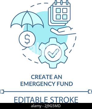 Create emergency fund turquoise concept icon Stock Vector