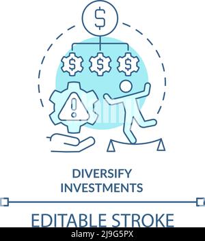 Diversify investments turquoise concept icon Stock Vector