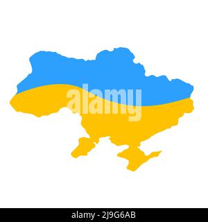 Ukraine map territory with flag colors Stock Vector