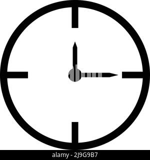 Simple time clock analog vector icon, Watch symbol Stock Vector Image ...