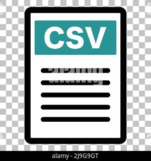 CSV file icon with transparent background. Editable vector. Stock Vector