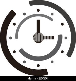 Stylishly designed clock icon. A vector icon perfect for representing time. Editable vector. Stock Vector