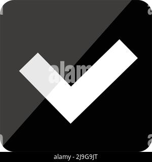 Glossy black checkbox icon. Editable vector. Stock Vector