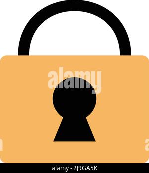 Lock icon. Vector illustration of a padlock, perfect for displaying security and safety. Editable vector. Stock Vector