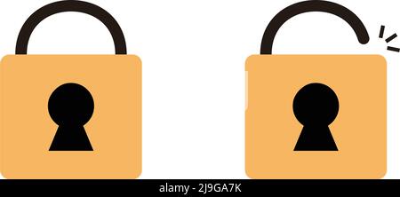Locked and unlocked lock icons. Security symbol for website design, logo, app, UI. Vector illustration. Editable vector. Stock Vector