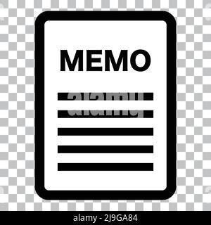 Memo icon. Simple vector data. Ideal for documents. Editable vector. Stock Vector