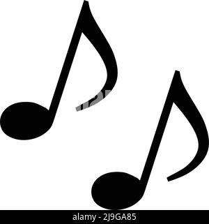 Two music note icons. Musical symbols for rhythm and tempo. Editable ...