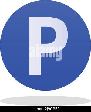 Parking sign map pin icon. Editable vector. Stock Vector