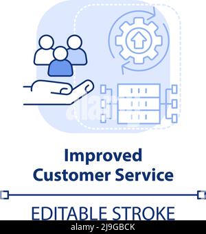 Improved customer service light blue concept icon Stock Vector