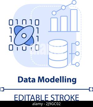 Data modelling light blue concept icon Stock Vector