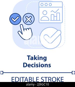 Taking decisions light blue concept icon Stock Vector