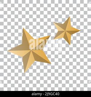 Gold star icon on transparent background. Editable vector. Stock Vector
