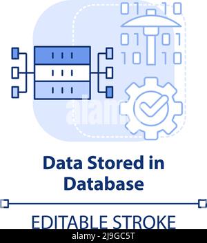 Data stored in database light blue concept icon Stock Vector