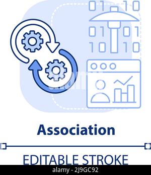 Association light blue concept icon Stock Vector
