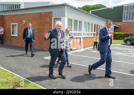 Boris Johnson Visits Newtown Mid Wales for Welsh conservative party conference. Stock Photo