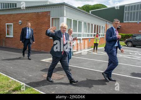 Boris Johnson Visits Newtown Mid Wales for Welsh conservative party conference. Stock Photo