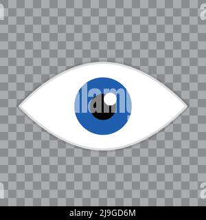 Vector illustration of realistic eyes. The background is transparent. Editable vector. Stock Vector