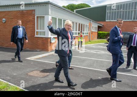 Boris Johnson Visits Newtown Mid Wales for Welsh conservative party conference. Stock Photo