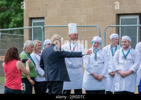 Boris Johnson Visits Newtown Mid Wales for Welsh conservative party conference. Stock Photo