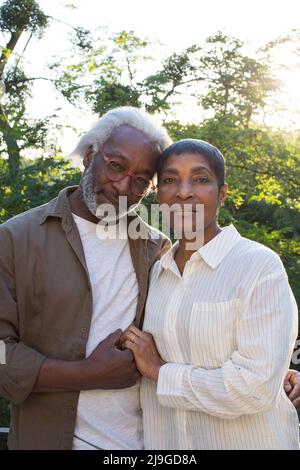 Couple embracing each other in balcony Stock Photo