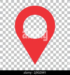 A map pin icon with a transparent background. Editable vector. Stock Vector