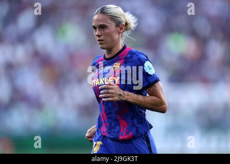 Maria Pilar Leon of Fc Barcelona  looks on during the UEFA Women's Champions League  Final match between Fc Barcelona  and Olympique Lyon at Allianz Stadium on May 21, 2022 in Turin, Italy . Stock Photo