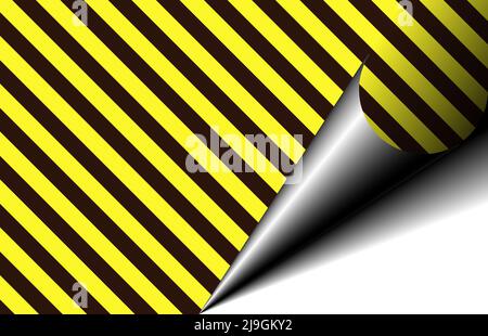 turn over page paper sheet sticker striped Stock Photo