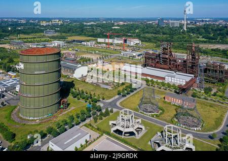 Dortmund, North Rhine-Westphalia, Germany - Phoenix-West. After the closure of the old Hoesch blast furnace plant in 1998, the site was redeveloped in Stock Photo