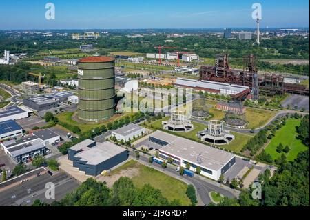 Dortmund, North Rhine-Westphalia, Germany - Phoenix-West. After the closure of the old Hoesch blast furnace plant in 1998, the site was redeveloped in Stock Photo