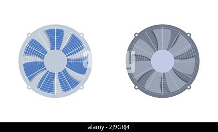Industrial electric fan or ventilation vector illustration on white background. Stock Vector
