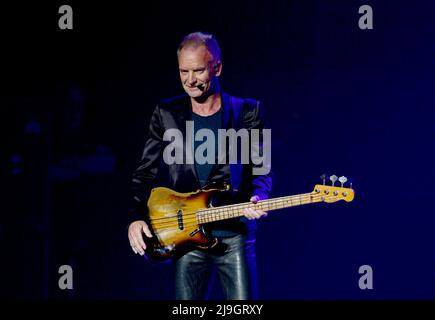 Hollywood, USA. 22nd May, 2022. HOLLYWOOD, FLORIDA - MAY 22: Sting performs live on stage at Hard Rock Event Center at the Seminole Hard Rock Hotel & Casino on May 22, 2022 in Hollywood, Florida. (Photo by JL/Sipa USA) Credit: Sipa USA/Alamy Live News Stock Photo