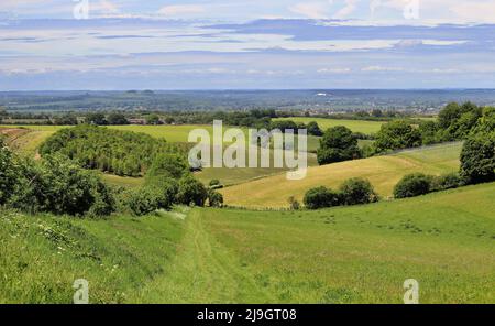 An English Rural Landscape in the Chiltern Hills in South Oxfordshire Stock Photo