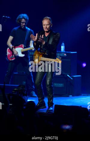 Hollywood, USA. 22nd May, 2022. HOLLYWOOD, FLORIDA - MAY 22: Sting performs live on stage at Hard Rock Event Center at the Seminole Hard Rock Hotel & Casino on May 22, 2022 in Hollywood, Florida. (Photo by JL/Sipa USA) Credit: Sipa USA/Alamy Live News Stock Photo