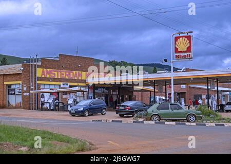 Shell gas station / petrol station in the little town Amsterdam / eMvelo, Mkhondo, Gert Sibande, Mpumalanga province, South Africa Stock Photo