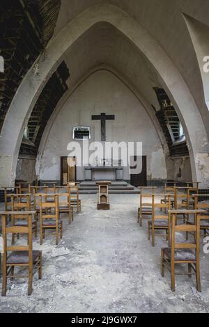 Urbex, abandoned old church somewhere in Belgium. Stock Photo
