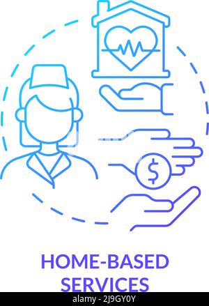 Home based services blue gradient concept icon Stock Vector