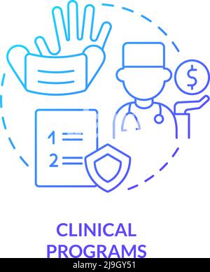 Clinical programs blue gradient concept icon Stock Vector