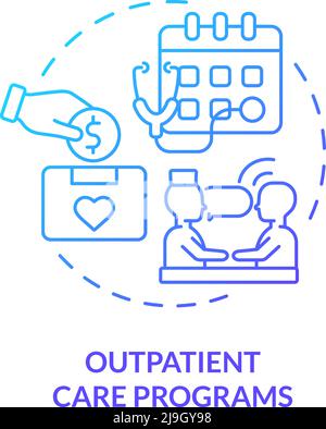 Outpatient care programs blue gradient concept icon Stock Vector