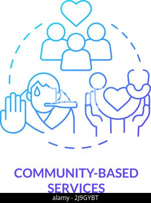 Community based services blue gradient concept icon Stock Vector