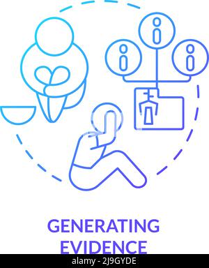 Generating evidence blue gradient concept icon Stock Vector