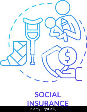 Social insurance blue gradient concept icon Stock Vector