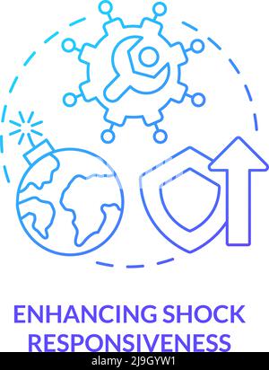 Enhancing shock responsiveness blue gradient concept icon Stock Vector