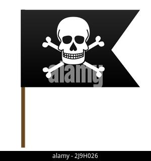 Skull and crossbones. Jolly Roger. Pirate flag. Vector illustration Stock Vector