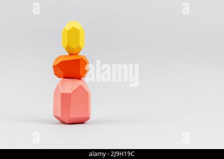 Colorful stack zen stone with copy space template, balance concept Stock Photo