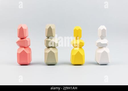 Colorful stack zen stone with copy space template, balance concept Stock Photo