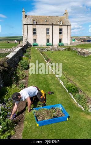 Skail House and garden near the village of Skail and Skara Brae on the Mainland of Orkney in Scotland Stock Photo