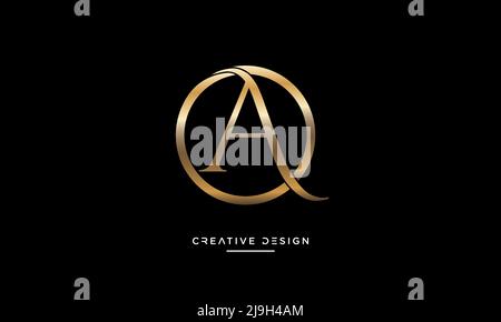 Alphabet Letters OA, AO Abstract Logo Monogram Stock Vector