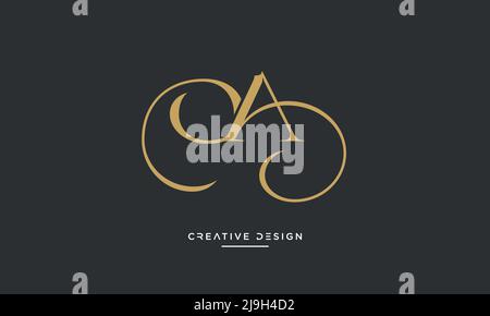 Alphabet Letters OA, AO Abstract Logo Monogram Stock Vector