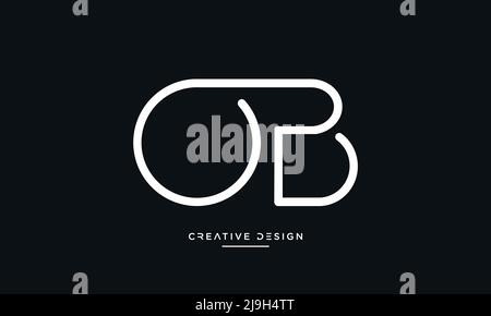 Alphabet Letters OB, BO Abstract Logo Vector Template Stock Vector