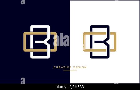 Alphabet Letters OB, BO Abstract Logo Vector Template Stock Vector